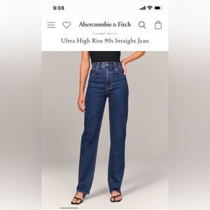 Abercrombie & Fitch Vintage Denim Ultra High Rise 90s Straight Jean